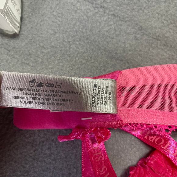 Victoria's Secret Bra 34B Pink Miraculous Plunge Padded 2 Cup Push Up Bombshell - Picture 9 of 12